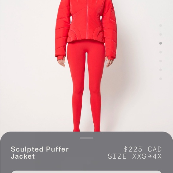 Sculpted Puffer Jacket - Red - Picture 3 of 6